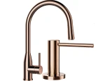 Bateria Schock KAVUS Copper wyciągana wylewka + dozownik Samo Copper