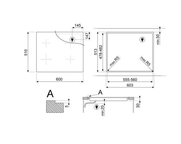 Płyta indukcyjna do zabudowy Smeg Dolce Still Novo SIM1644D 60 cm