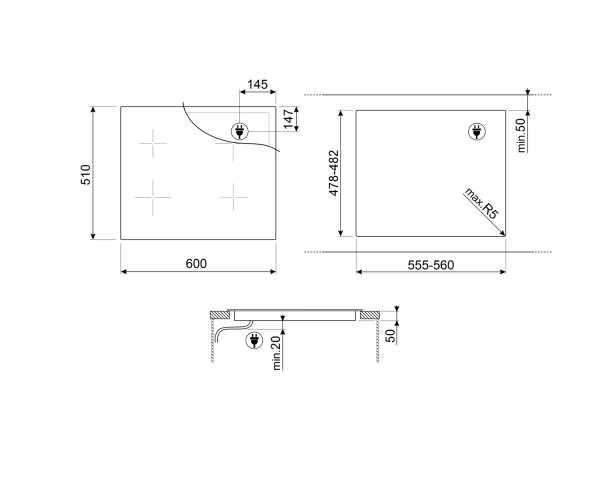 Płyta indukcyjna do zabudowy Smeg Dolce Still Novo SIM6644R 60 cm