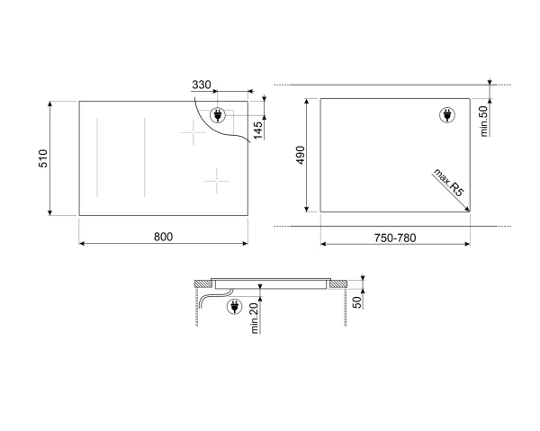 Płyta indukcyjna do zabudowy Smeg Dolce Still Novo SIM6864R 80 cm