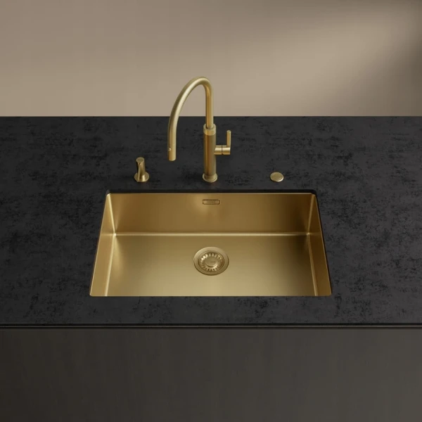 Bateria Franke Mythos Masterpiece pull-out spray złoto