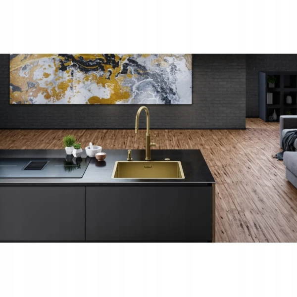 Bateria Franke Mythos Masterpiece pull-out spray złoto