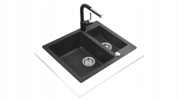 Zlewozmywak Teka Clivo 60 S-TQ Onyks + bateria Oval 915 Czarna