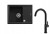 Zlewozmywak Teka Stone 45 S-TG 1B 1D Czarny Carbon + bateria Oval 915