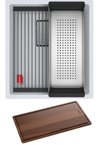 Zlewozmywak podwieszany Franke Kanon KNG 110-37 Fragranit+ Biały Polarny