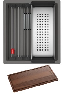 Zlewozmywak podwieszany Franke Kanon KNG 110-37 Fragranit+ Kamienny Szary