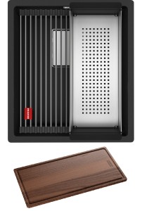 Zlewozmywak podwieszany Franke Kanon KNG 110-37 Fragranit+ Czarny Mat