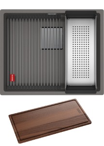 Zlewozmywak podwieszany Franke KNG 110-52 Fragranit+ Kamienny Szary