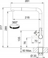 Bateria kuchenna Franke Maris Slim L pull-out Czarny mat