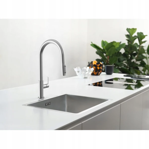 Bateria kuchenna Franke Maris Slim Clear Water J pull-out Chrom