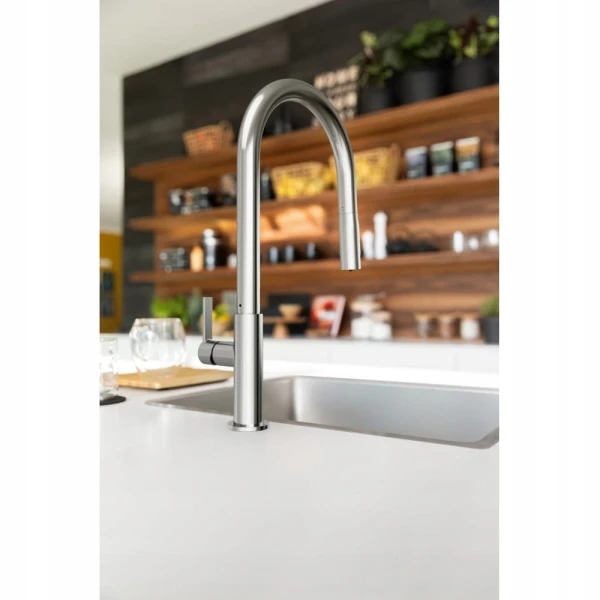 Bateria kuchenna Franke Maris Slim Clear Water J pull-out Chrom