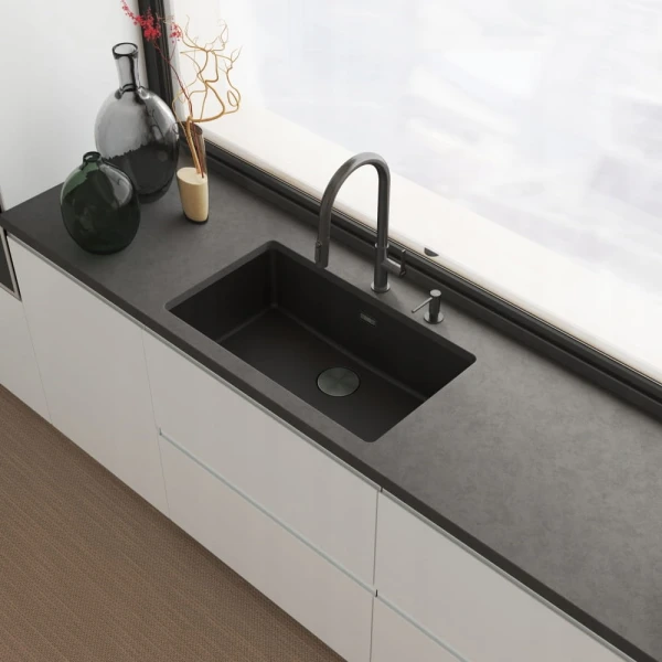 Bateria kuchenna Franke Maris Slim Clear Water J pull-out Antracyt