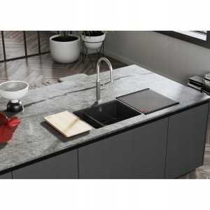 Zlewozmywak Franke KubusX KXK 160-37-12 Onyx połysk