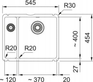 Zlewozmywak Franke KubusX KXK 160-37-12 Czarny mat