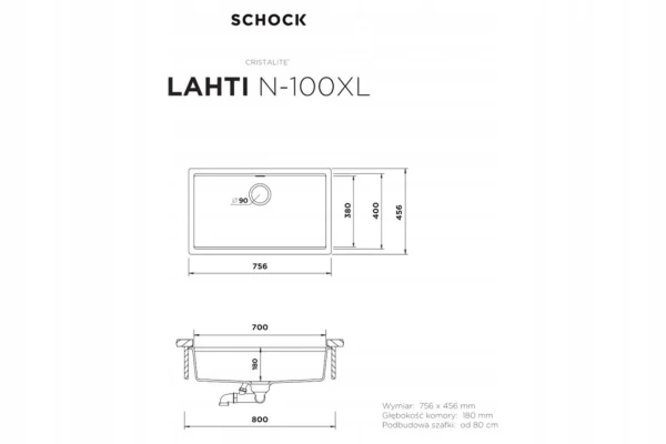 Zlewozmywak Schock LAHTI N-100XL Croma