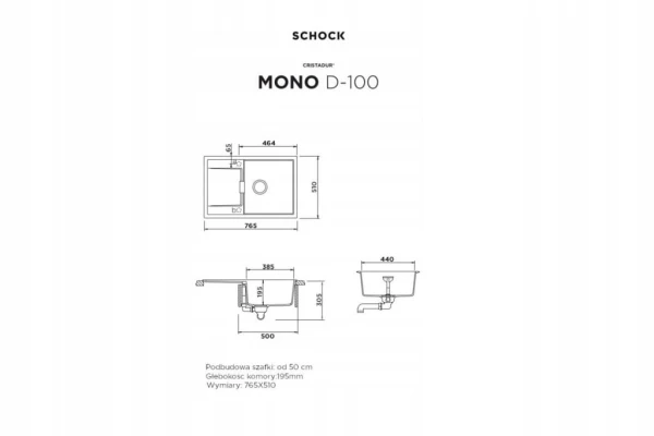 Zlewozmywak Schock MONO D-100 Silverstone