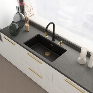 Bateria kuchenna Franke Maris Stripes J pull-out czarny mat / złoto