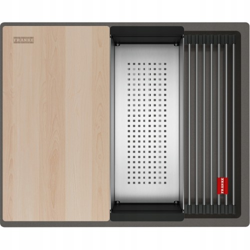 Zlewozmywak podwieszany Franke KNG PRO 110-52 Łupkowy szary /Czarne odpływy