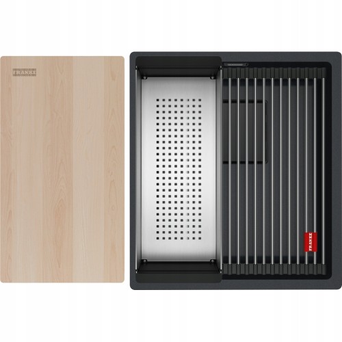 Zlewozmywak podwieszany Franke Kanon KNG PRO 110-37 Czarny / Czarne odpływy