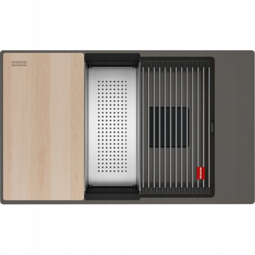 Zlewozmywak podwieszany Franke KNG PRO 110-62 Łupkowy szary /Czarne odpływy