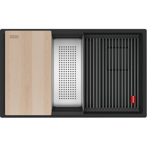 Zlewozmywak podwieszany Franke Kanon KNG PRO 160-46-21 Czarny mat / Czarne odpływy