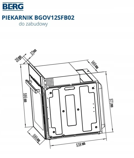 Piekarnik do zabudowy BERG BGOV12SFB02 60 cm