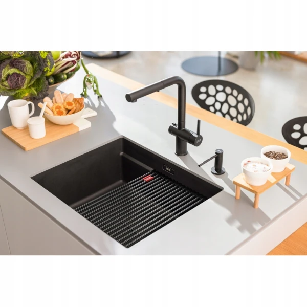 Zlewozmywak Franke Kanon KNG PRO 110-52 Czarny mat + bateria Active L Twist