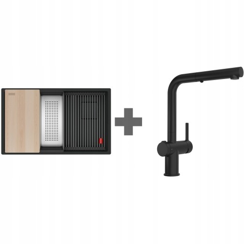 Zlewozmywak Franke Kanon KNG PRO 160-46-21 Czarny mat + Active L Twist