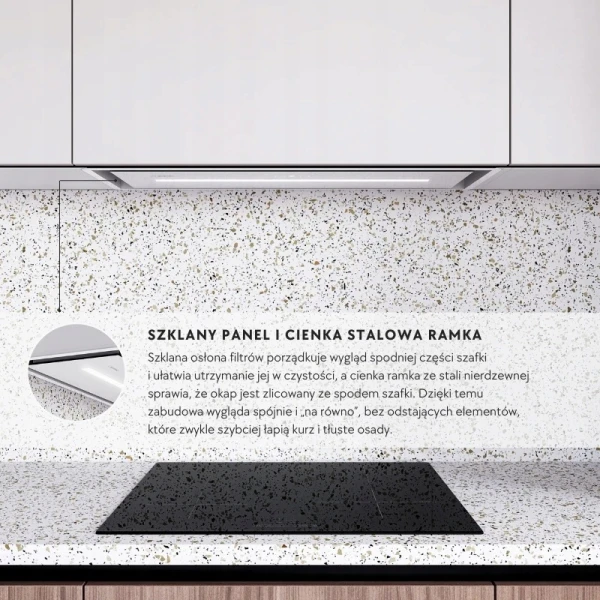Okap kuchenny podszafkowy Globalo Pinelio 80.1 White 80 cm
