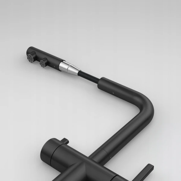 Bateria Franke Atlas Neo Clear Water pull-out Czarna stal szlachetna